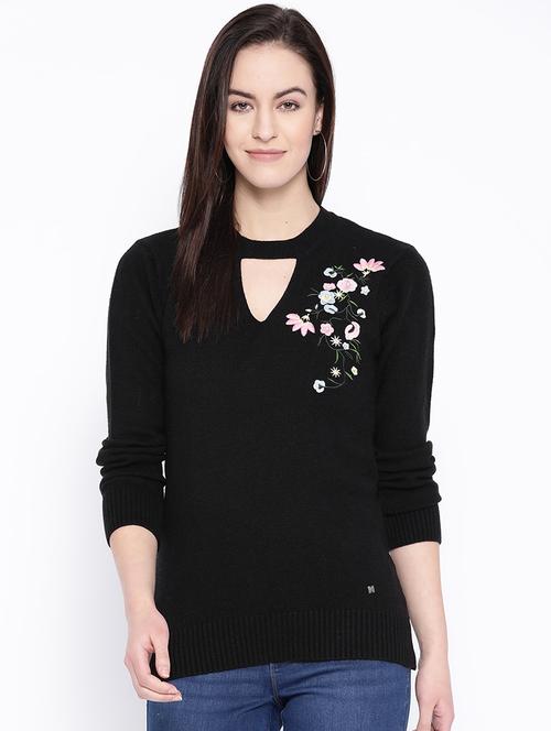 cut out detail embroidered pullover - 17064423 - Very Small Image - 1