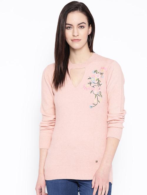 cut out detail embroidered pullover - 17064425 - Very Small Image - 1