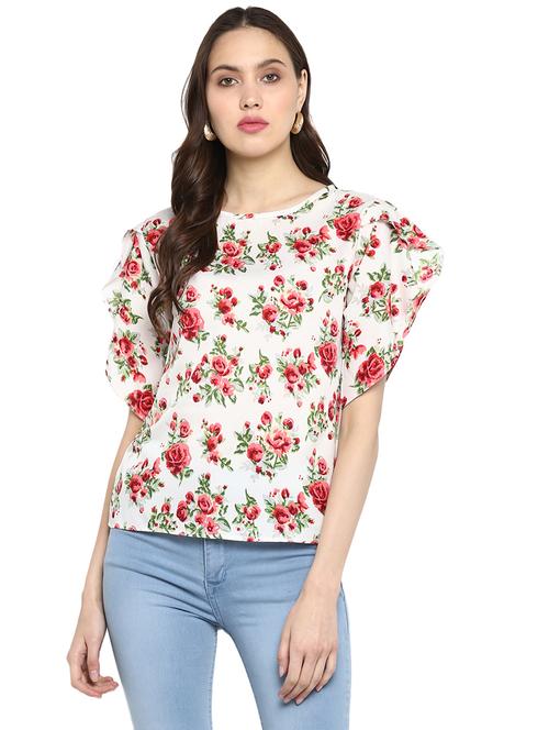 tulip sleeves floral top - 17064438 - Very Small Image - 1