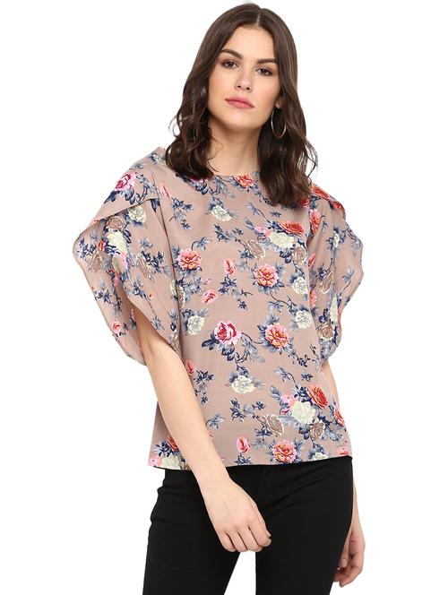 tulip sleeves floral top - 17064439 - Very Small Image - 1