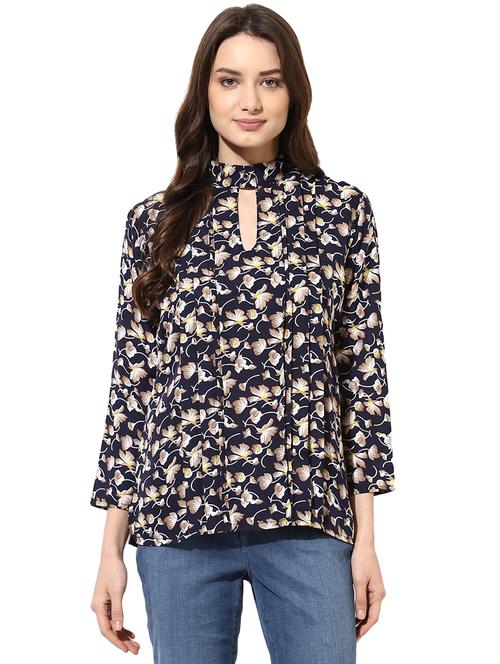 choker neck floral top - 17064465 - Very Small Image - 1
