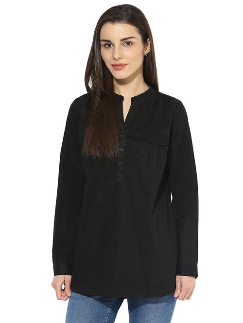 long sleeves solid regular tunic - 17066324 - Very Small Image - 1