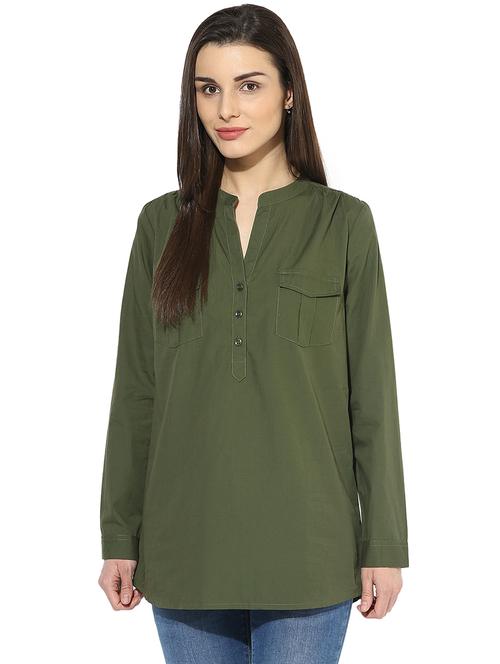 long sleeves solid regular tunic - 17066325 - Very Small Image - 1
