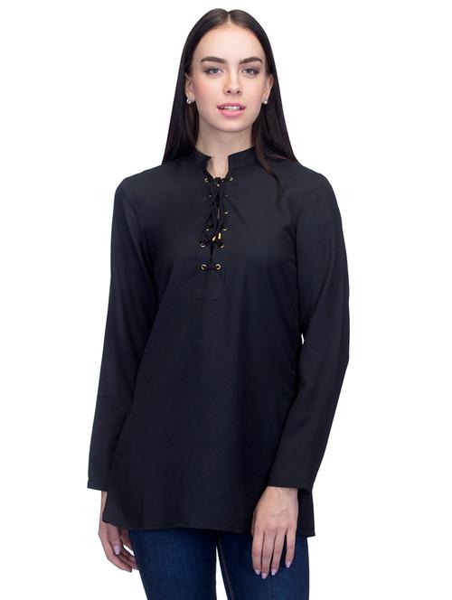 long sleeves solid regular tunic - 17066326 - Very Small Image - 1