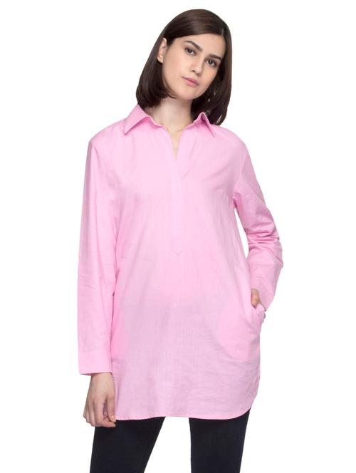 long sleeves solids regular tunic - 17066330 - Very Small Image - 1