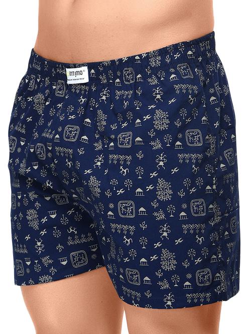 navy blue aztec print boxer - 17066936 - Very Small Image - 1