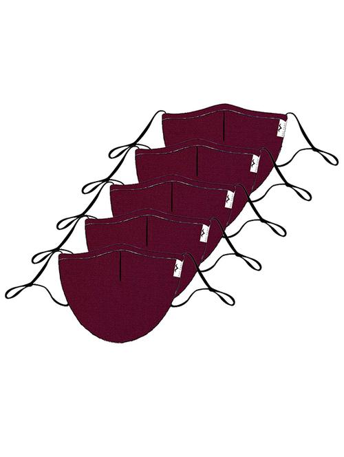 the vanca maroon unisex solid mask ( pack of 5) - 17068504 - Very Small Image - 1