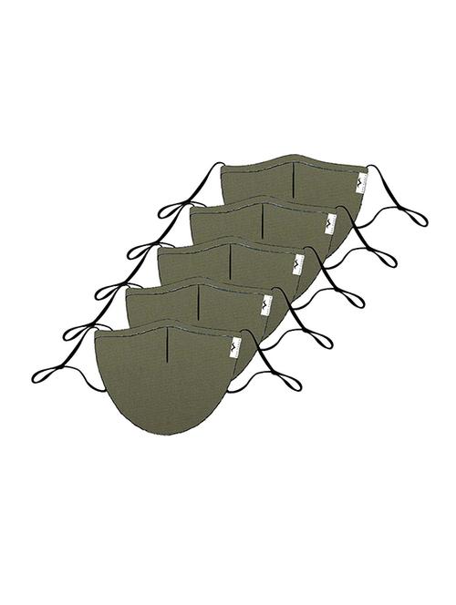 the vanca olive unisex solid mask (pack of 5) - 17068512 - Very Small Image - 1