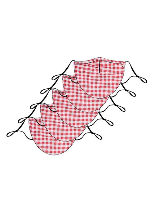 the vanca red unisex check mask (pack of 5) - 17068544 - Very Small Image - 1