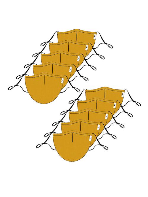 the vanca yellow unisex solid mask (pack of 10) - 17068573 - Very Small Image - 1