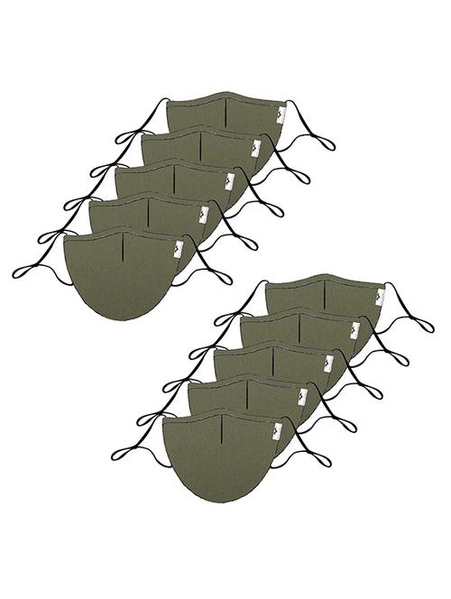 the vanca olive unisex solid mask (pack of 10) - 17068577 - Very Small Image - 1