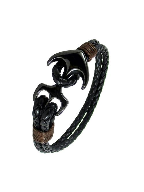 brown, black leather bracelet - 17068764 - Very Small Image - 1