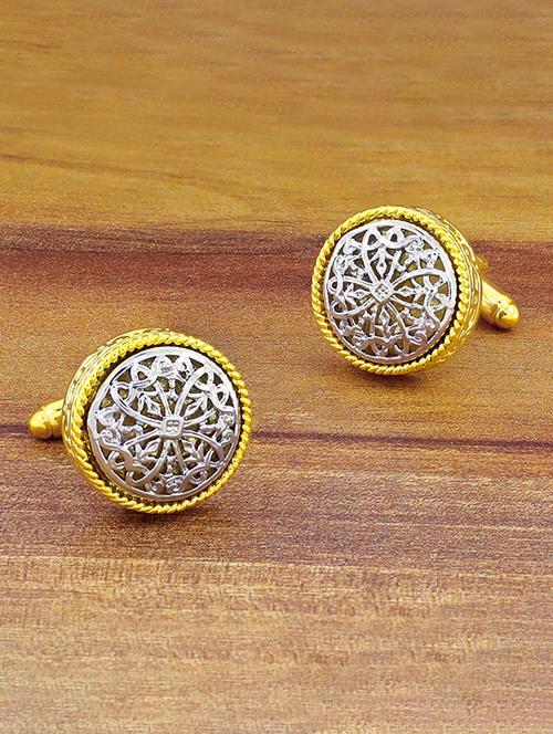 gold, silver metal cufflinks - 17068906 - Very Small Image - 1