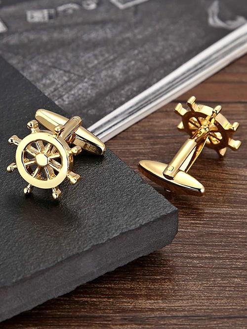 gold metal cufflinks - 17068918 - Very Small Image - 1