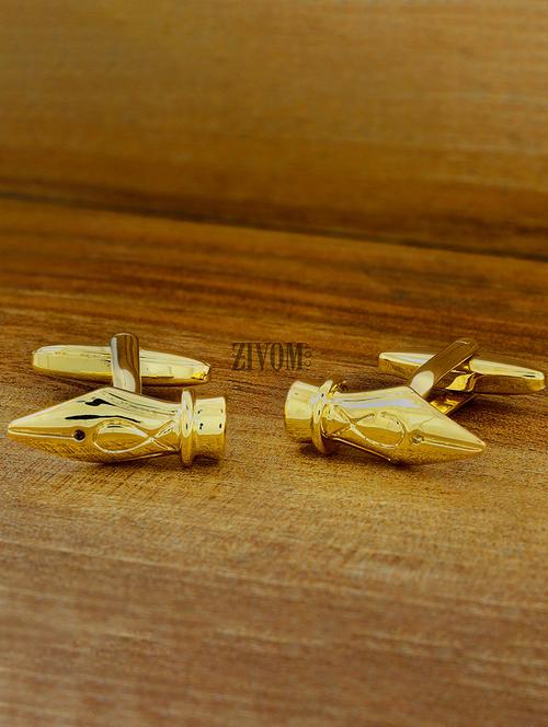 gold metal cufflinks - 17068926 - Very Small Image - 1