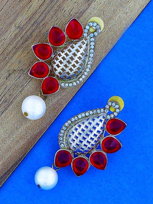 red copper studs earring - 17069081 - Very Small Image - 1
