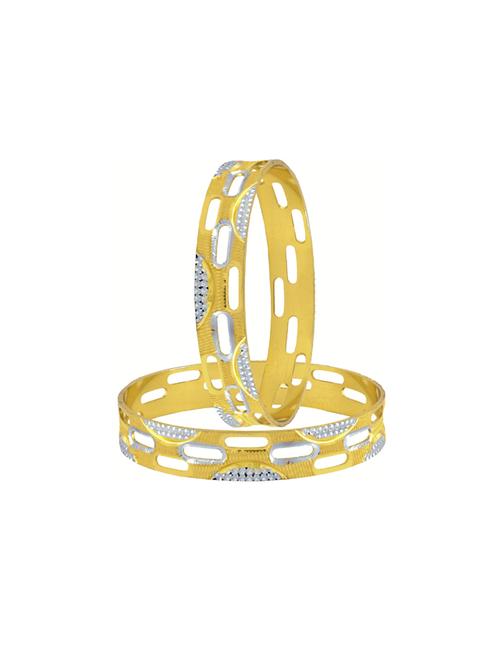 set of 2 dual tone brass bangles - 17069218 - Very Small Image - 1