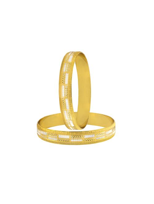 set of 2 dual tone brass bangles - 17069238 - Very Small Image - 1