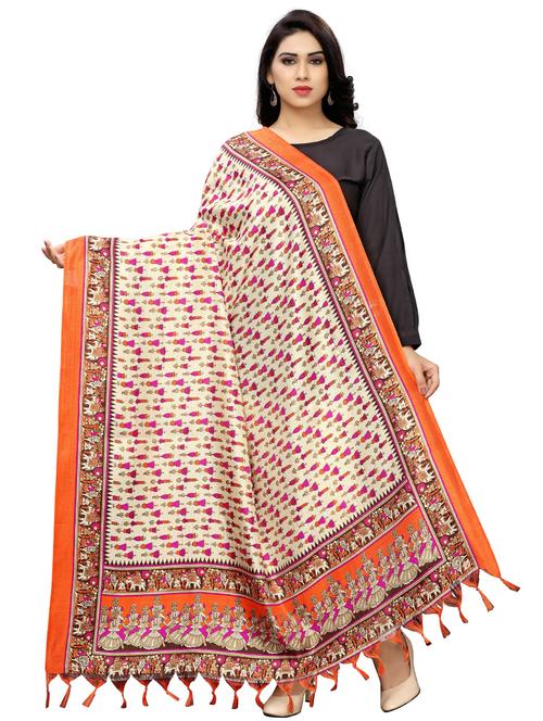 printed woven dupatta - 17070278 - Very Small Image - 1