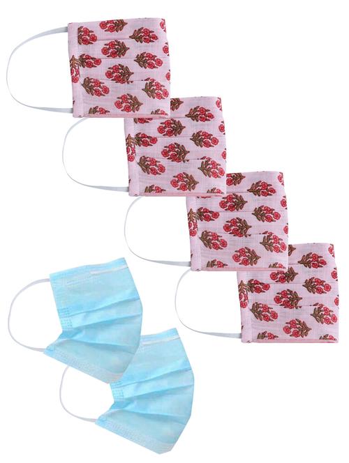 jaipur kurti reusable cotton face mask (pace of 6) - 17070357 - Very Small Image - 1