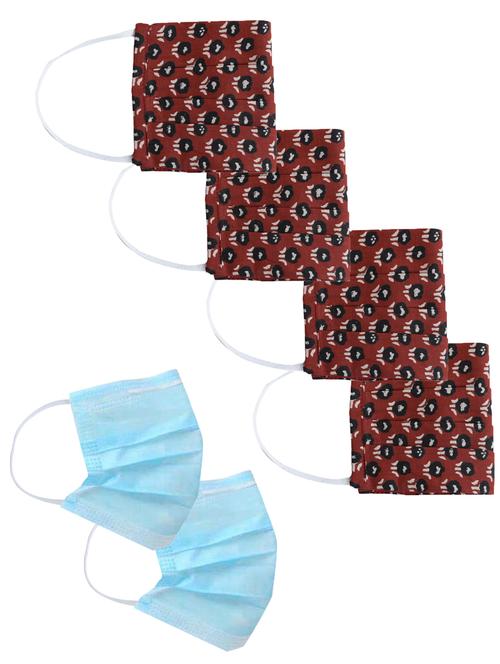 jaipur kurti reusable cotton face mask (pack of 6) - 17070369 - Very Small Image - 1