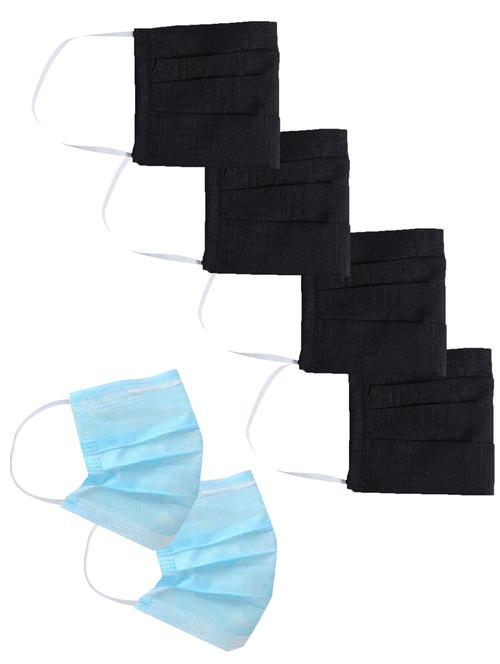 jaipur kurti reusable cotton face mask (pack of 6) - 17070370 - Very Small Image - 1