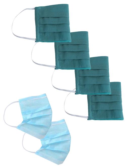 jaipur kurti reusable cotton face mask (pack of 6) - 17070372 - Very Small Image - 1