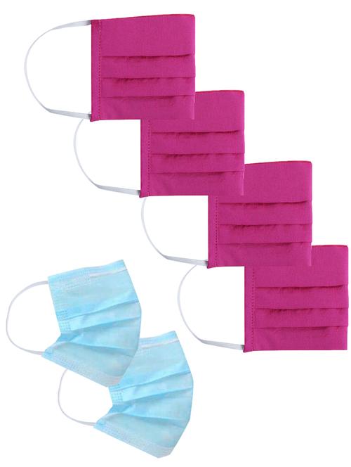 jaipur kurti reusable cotton face mask (pack of 6) - 17070373 - Very Small Image - 1