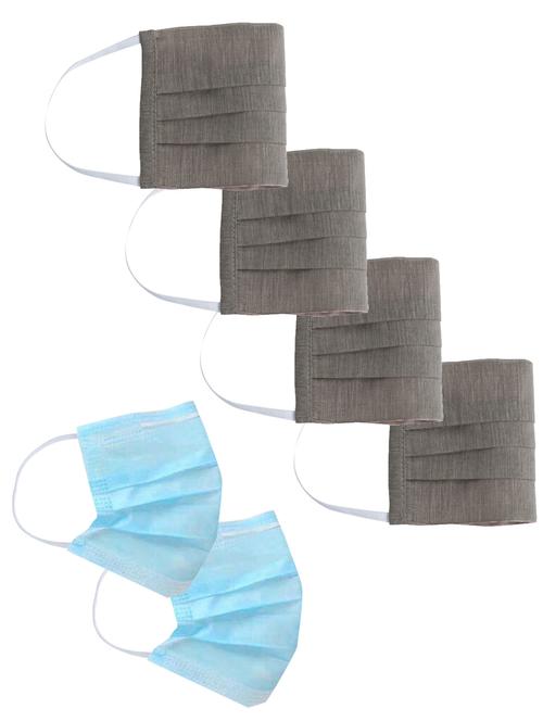 jaipur kurti reusable cotton face mask (pack of 6) - 17070375 - Very Small Image - 1