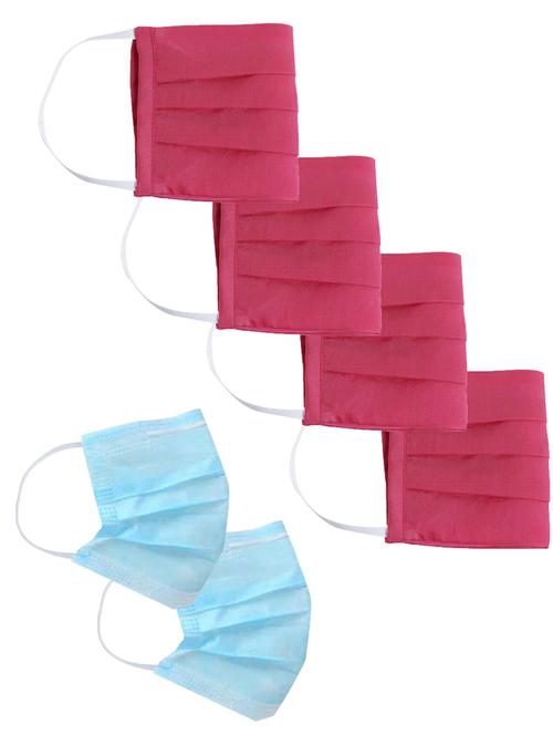 jaipur kurti reusable cotton face mask (pack of 6) - 17070376 - Very Small Image - 1