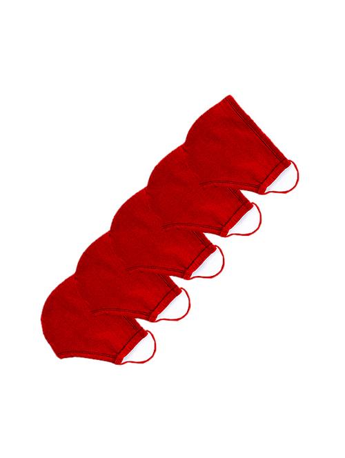 ausk virus safety- red cotton mask (pack of 5) - 17072118 - Very Small Image - 1