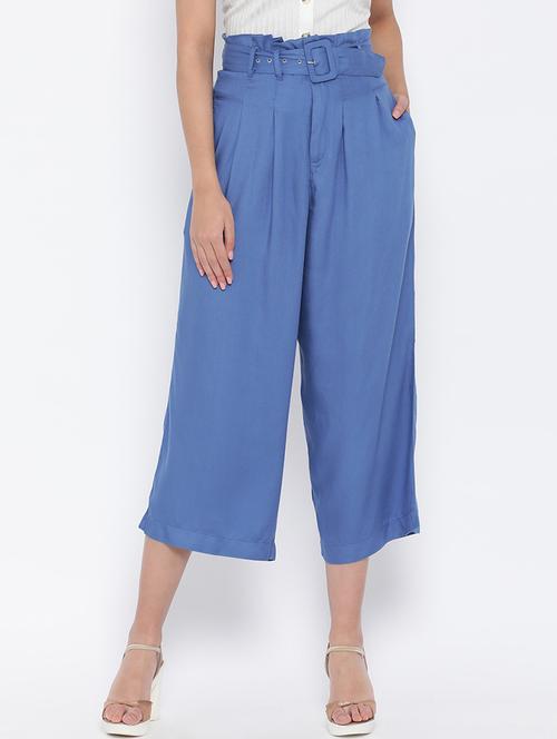 paper bag waist wide leg trouser - 17074082 - Very Small Image - 1