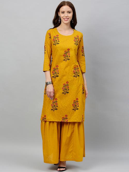floral kurta sharara set - 17076616 - Very Small Image - 1