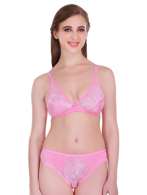 lace panel bra and panty set - 17076928 - Very Small Image - 1