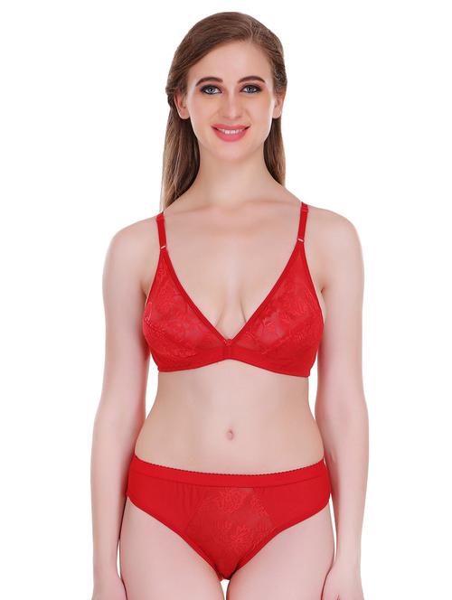 lace panel bra and panty set - 17076930 - Very Small Image - 1