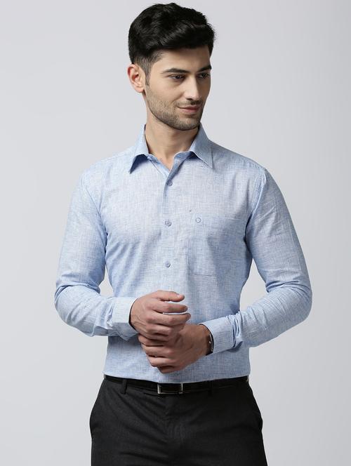 blue solid formal shirt - 17077241 - Very Small Image - 1