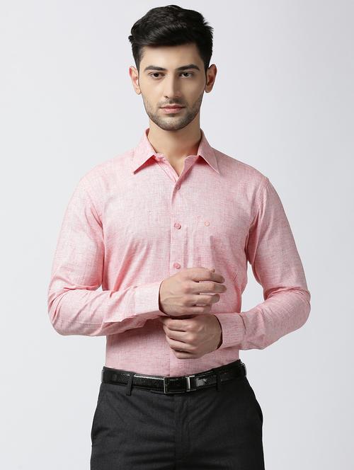 pink solid formal shirt - 17077244 - Very Small Image - 1