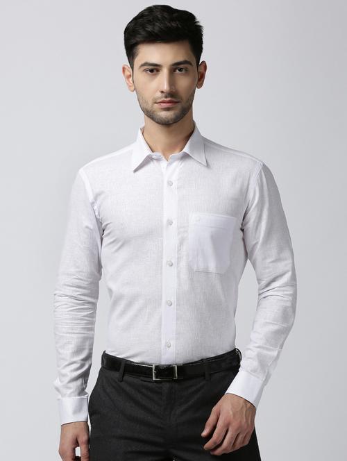 white solid formal shirt - 17077246 - Very Small Image - 1