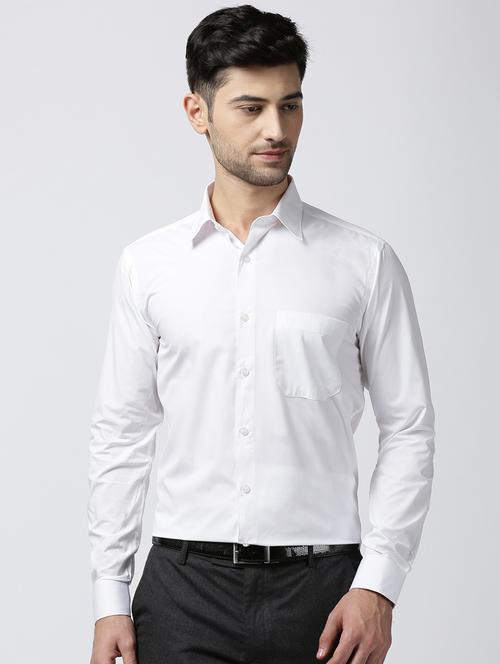 white solid formal shirt - 17077275 - Very Small Image - 1
