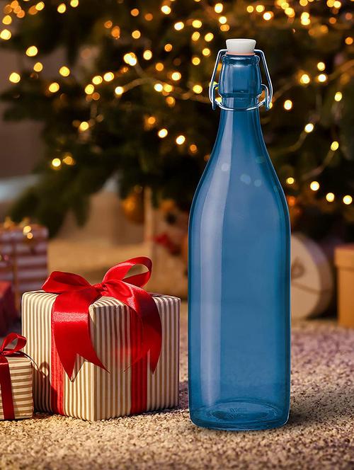 aqua cool glass water bottle with cork lid - 17078332 - Very Small Image - 1