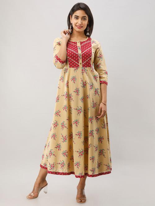floral flared ethnic dress - 17078656 - Very Small Image - 1