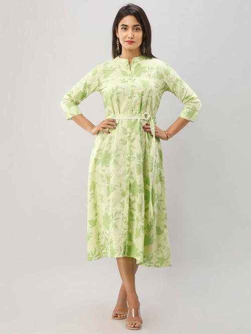floral a-line ethnic dress - 17078663 - Very Small Image - 1