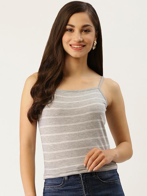 cami neck striped top - 17079815 - Very Small Image - 1