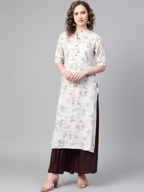 printed straight kurta - 17080398 - Very Small Image - 1