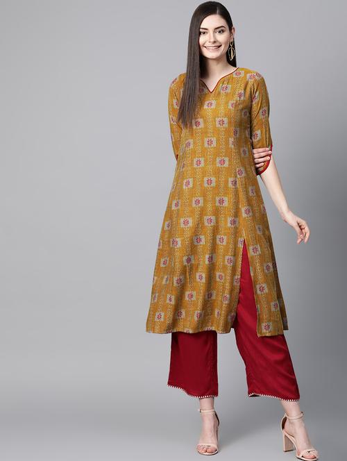 ikat a-line kurta - 17080408 - Very Small Image - 1