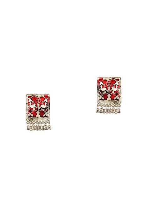 red metal studs earring - 17080508 - Very Small Image - 1