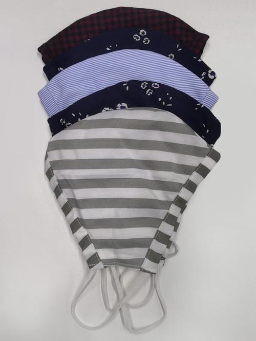 multi colored cotton anti-pollution women mask (pack of 5) - 17080518 - Very Small Image - 1