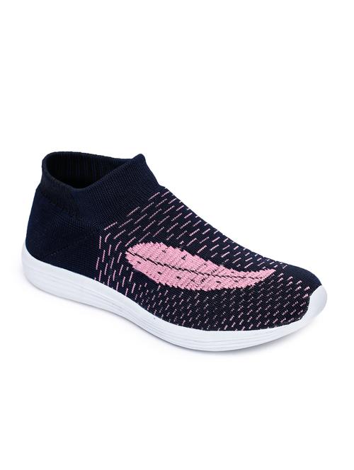 navy blue textured slip on sports shoe - 17081982 - Very Small Image - 1
