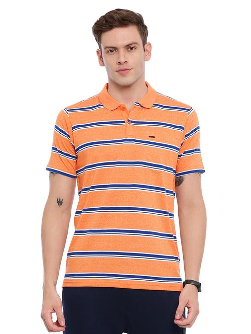 orange striped polo t-shirt - 17082221 - Very Small Image - 1