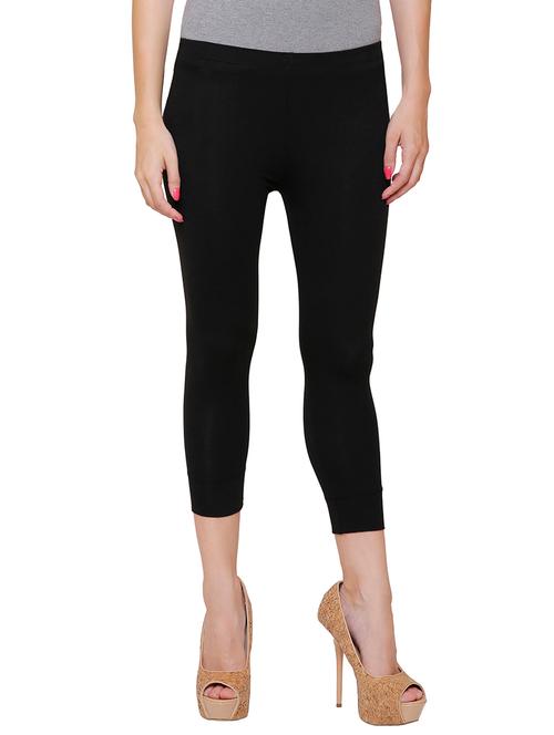 black cotton lycra capris - 17082803 - Very Small Image - 1